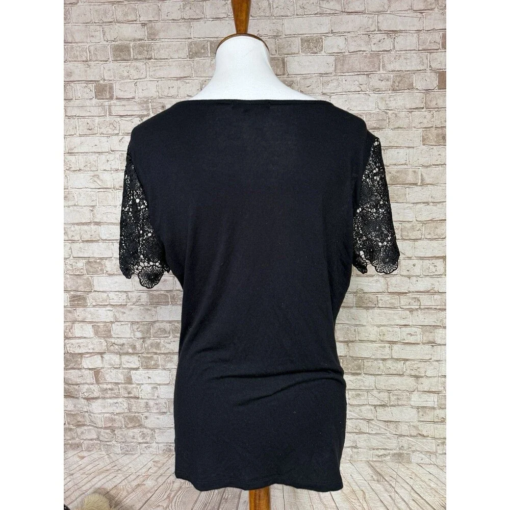 Black Lace Top Whimsigoth Witchy Dark‎ Romantic Fairy Flare Feminine Boho Size M